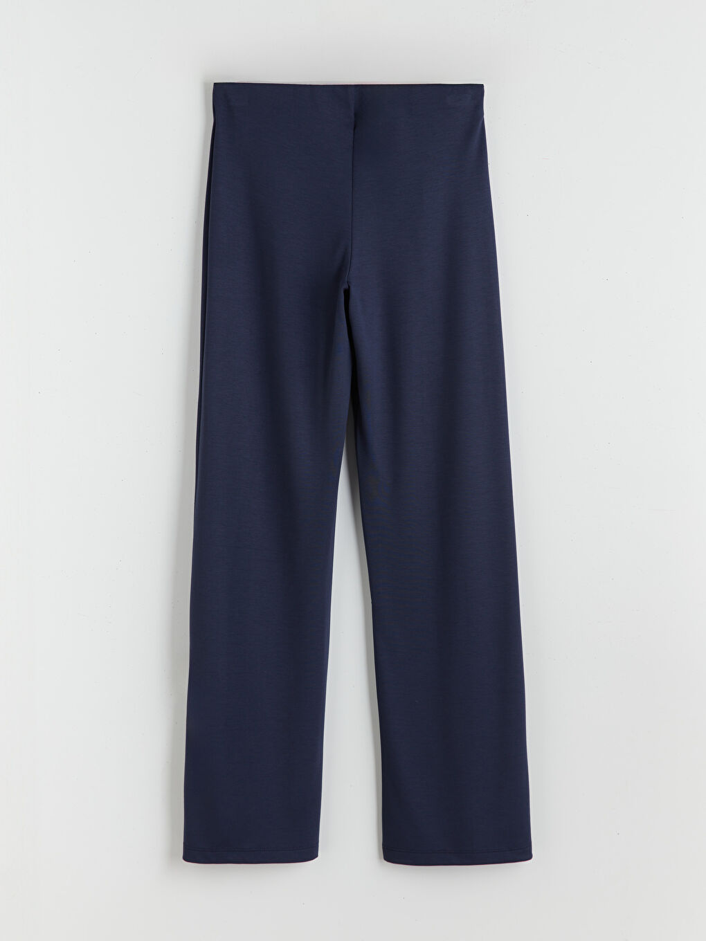 Lacivert Beli Lastikli Geniş Paça Kadın Eşofman Altı-5