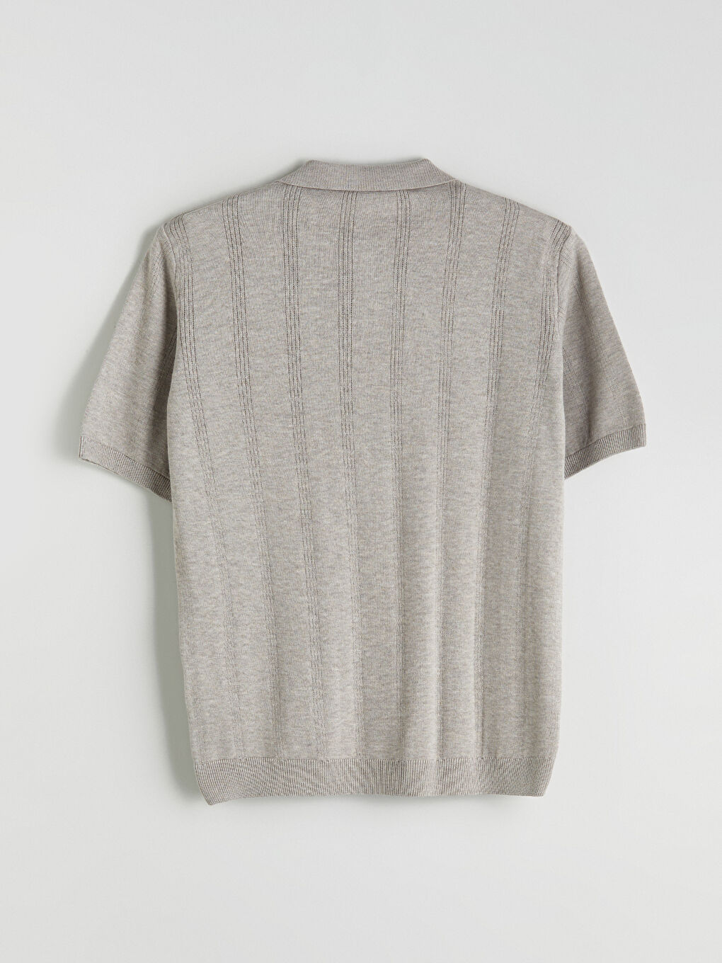 Polo Neck Short Sleeve Striped Men's Knitwear Sweater-5