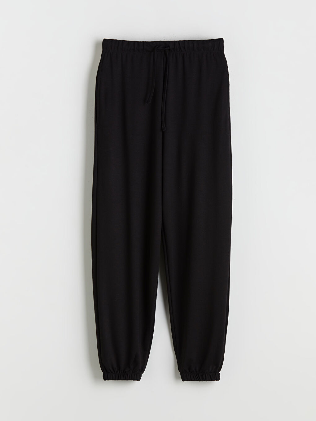 Siyah Beli Lastikli Kadın Jogger Eşofman Altı-4