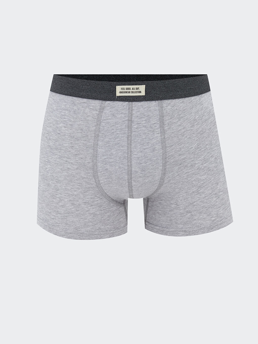 Gri Standart Kalıp Pamuklu Esnek Erkek Boxer 3'lü-2
