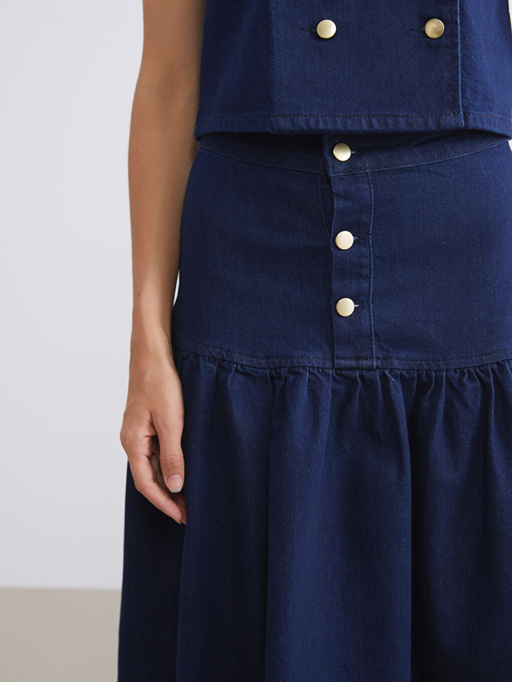 Lacivert Standart Fit Pileli Jean Etek-2