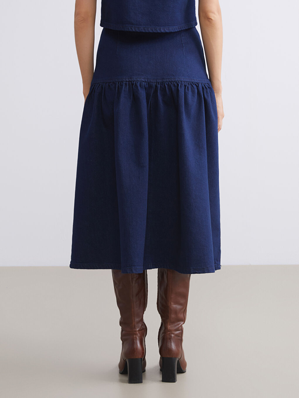 Lacivert Standart Fit Pileli Jean Etek-3