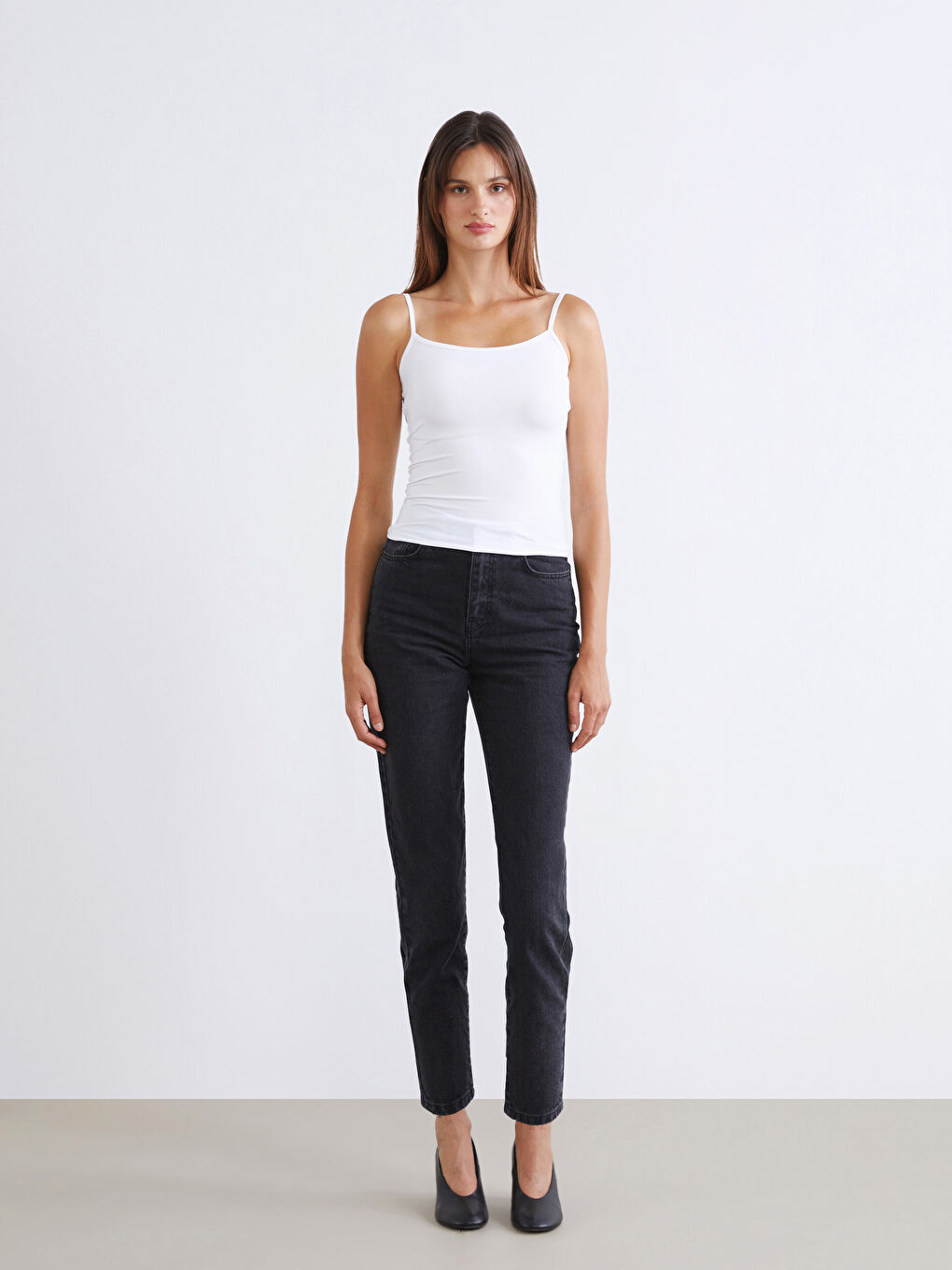 Sarı Kare Yaka Askılı Kadın Atlet 2'li-3