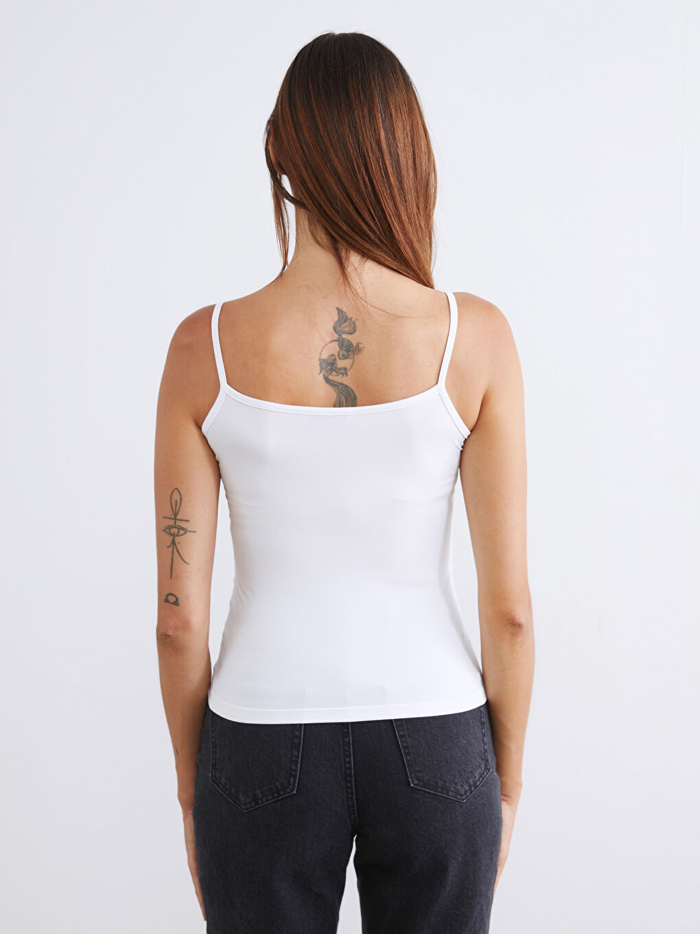 Sarı Kare Yaka Askılı Kadın Atlet 2'li-6