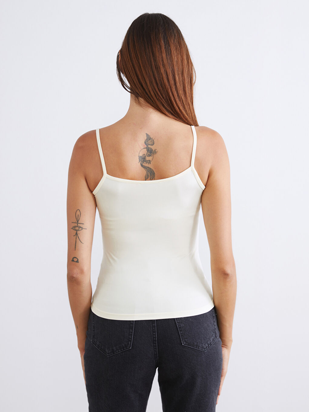 Sarı Kare Yaka Askılı Kadın Atlet 2'li-7