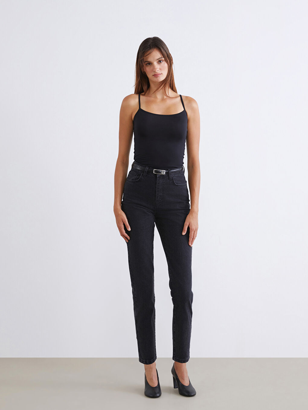 Siyah Kare Yaka Askılı Kadın Atlet 2'li-3