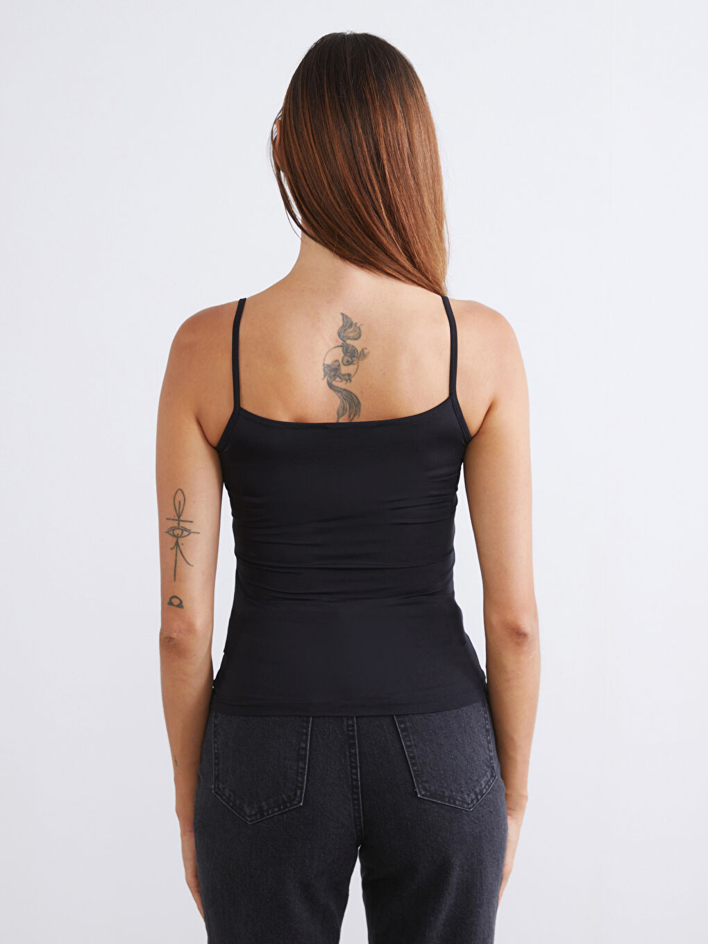 Siyah Kare Yaka Askılı Kadın Atlet 2'li-5