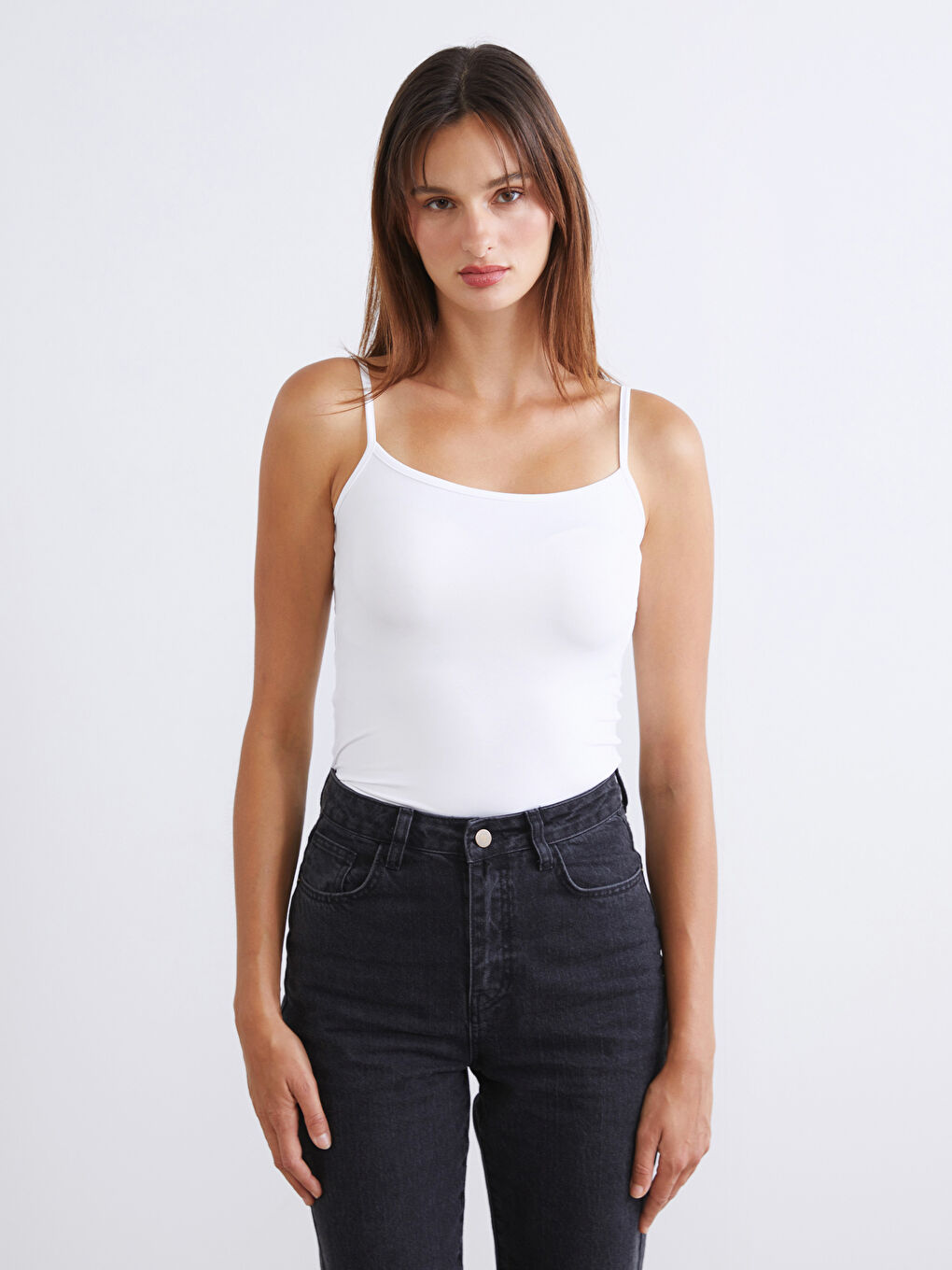 Pembe Kare Yaka Askılı Kadın Atlet 2'li-2