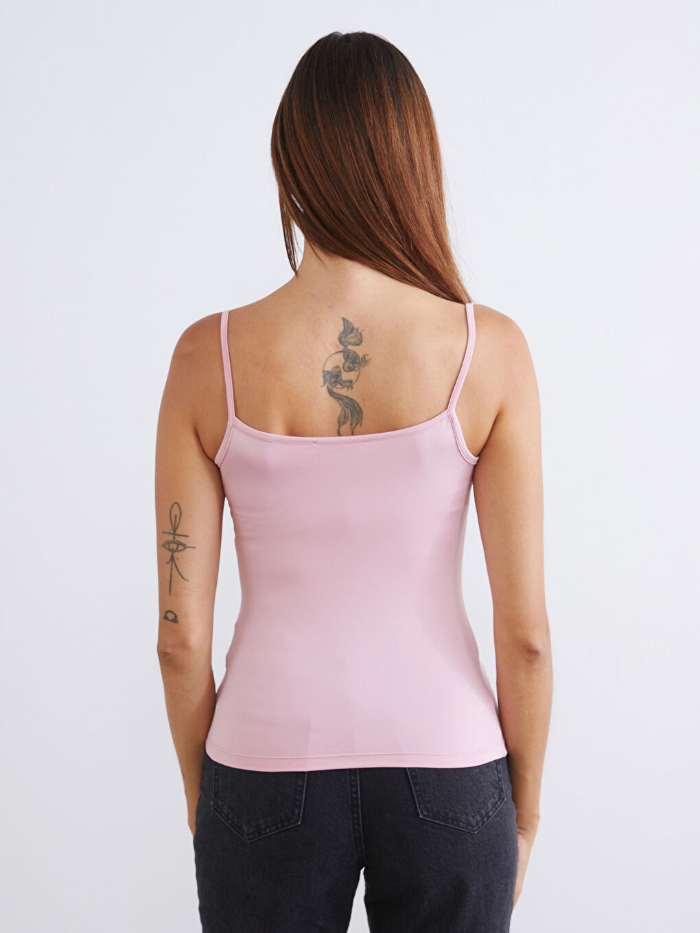 Pembe Kare Yaka Askılı Kadın Atlet 2'li-6