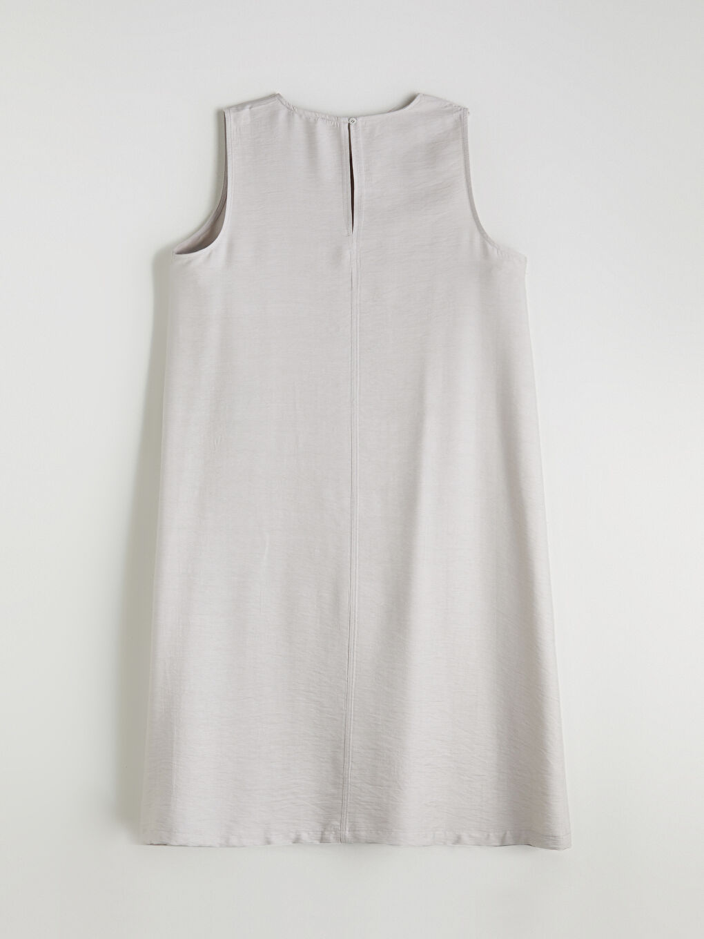 Gri Bisiklet Yaka Modal Karışımlı A Kesim Elbise-4