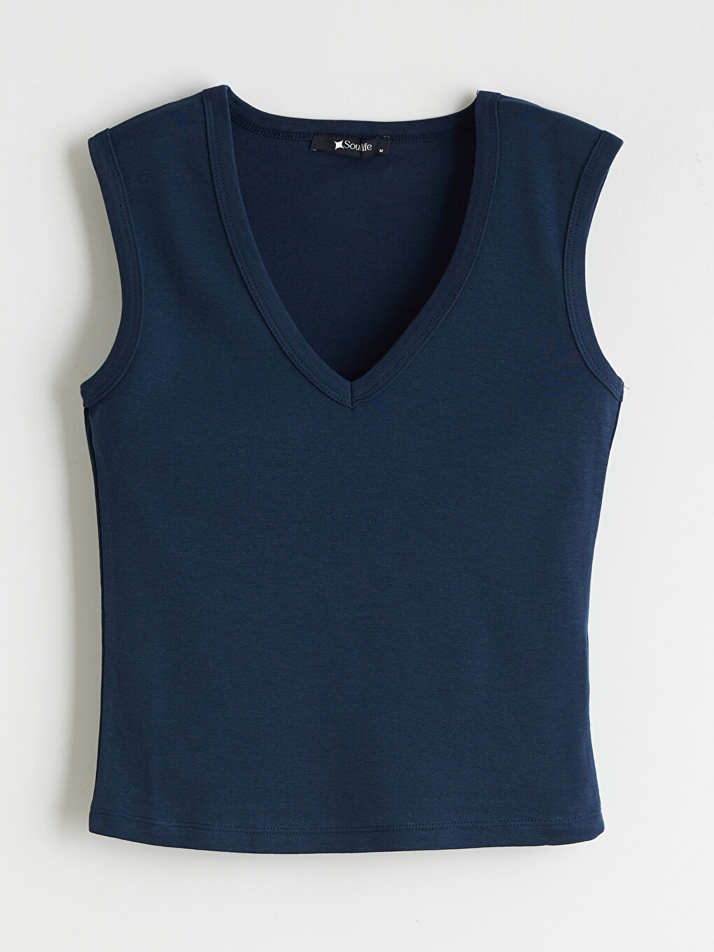 Beyaz V Yaka Kadın Atlet 2'li-2