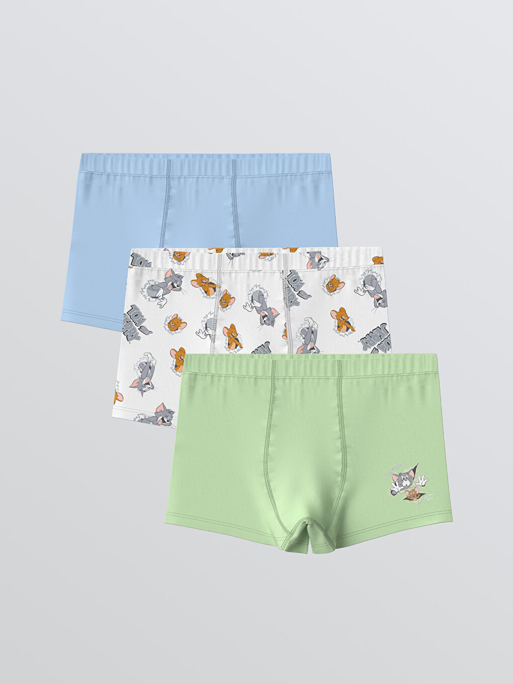 Beyaz Tom & Jerry Lisanslı Erkek Çocuk Boxer 3'lü