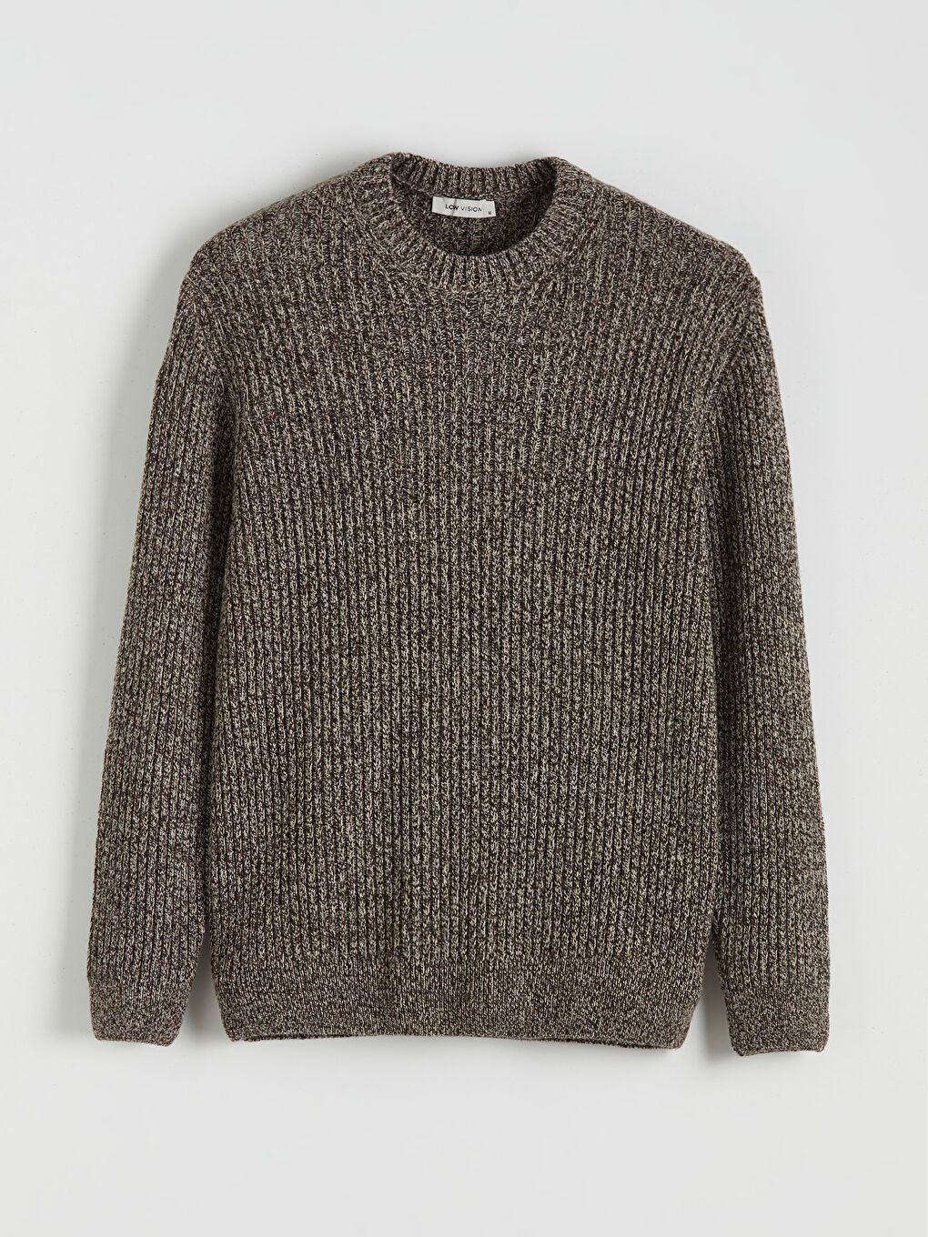 Kahverengi Bisiklet Yaka Erkek Triko Kazak-4