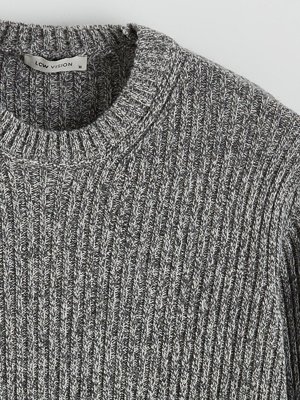 Gri Bisiklet Yaka Erkek Triko Kazak-5