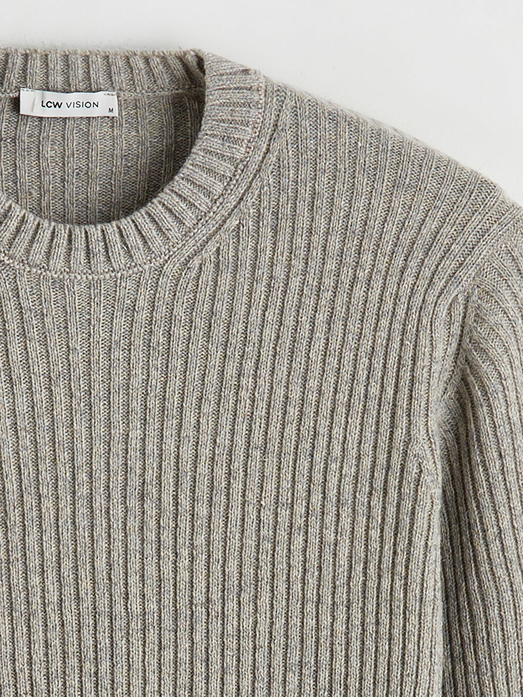 Gri Bisiklet Yaka Erkek Triko Kazak-5