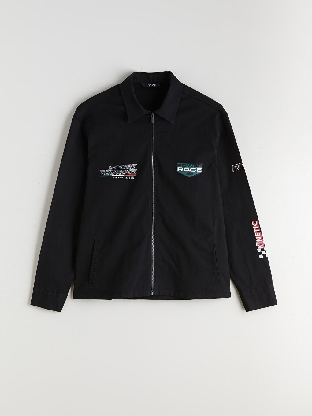 Siyah Rahat Kalıp Baskılı Erkek Ceket-5