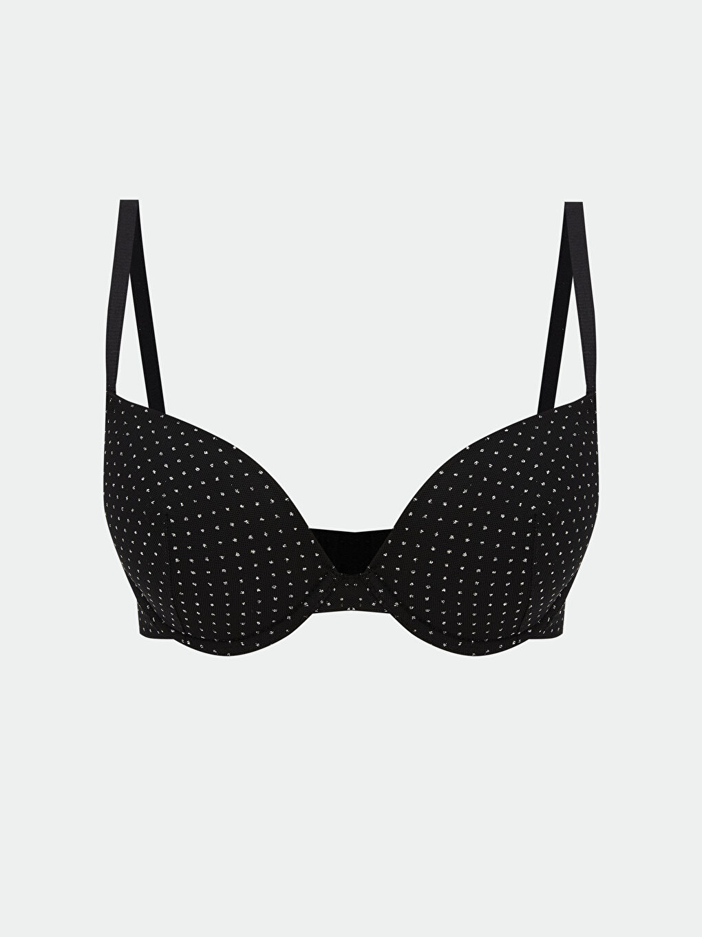 Сымы бар төсемі жоқ горошекпен футболка бюстгальтері