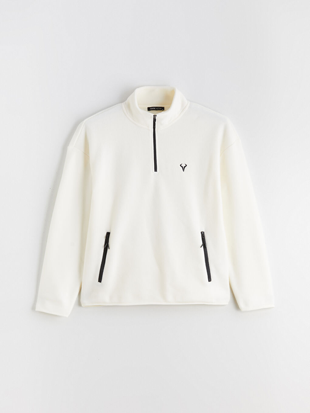 Zippered Funnel Neck Long Sleeve Men's Sweatshirt-4