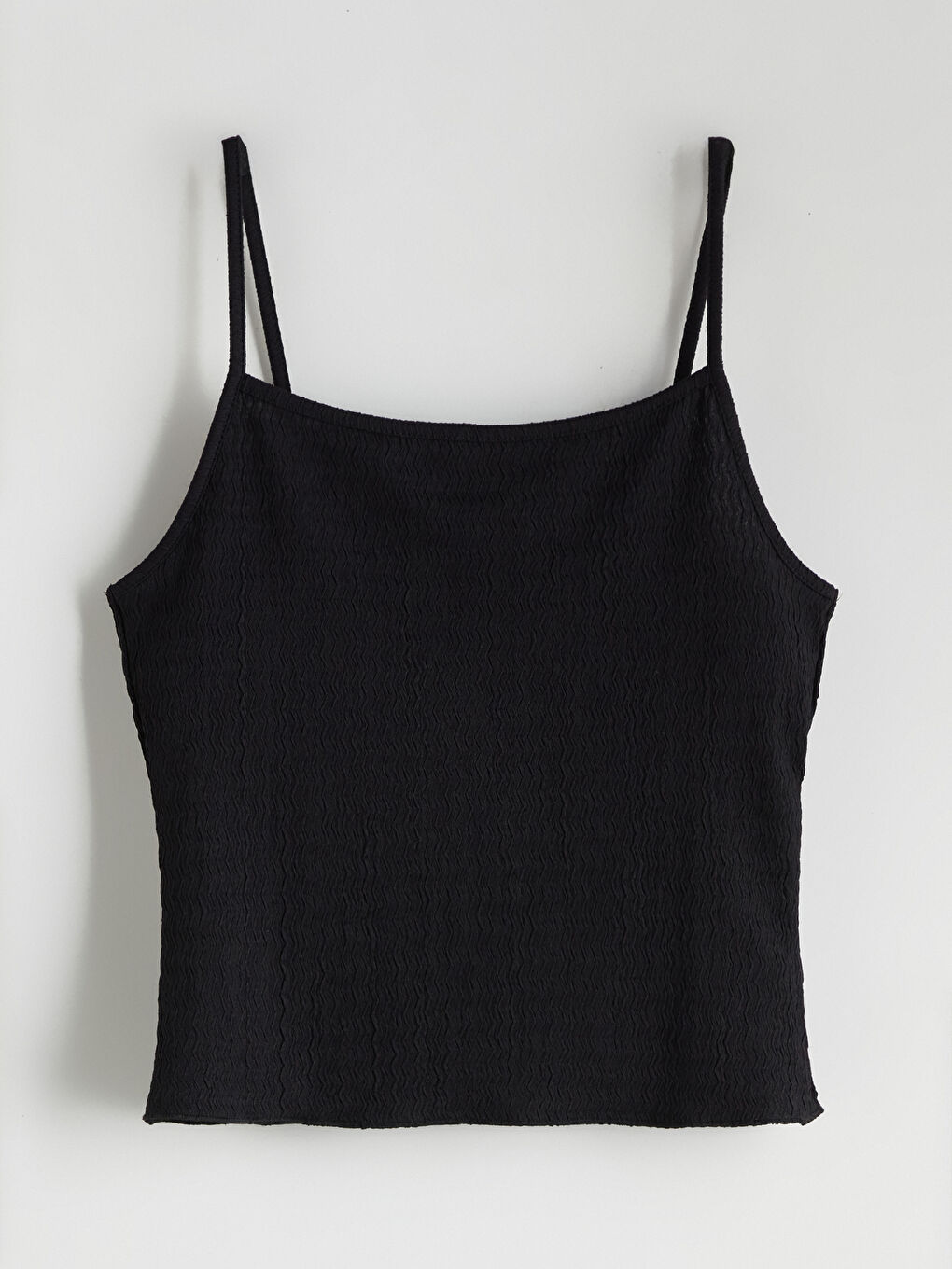 Siyah Kare Yaka Dokulu Askılı Kadın Atlet-4