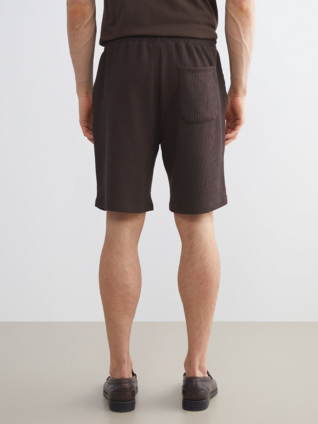 Kahverengi Standart Kalıp Erkek Şort-3