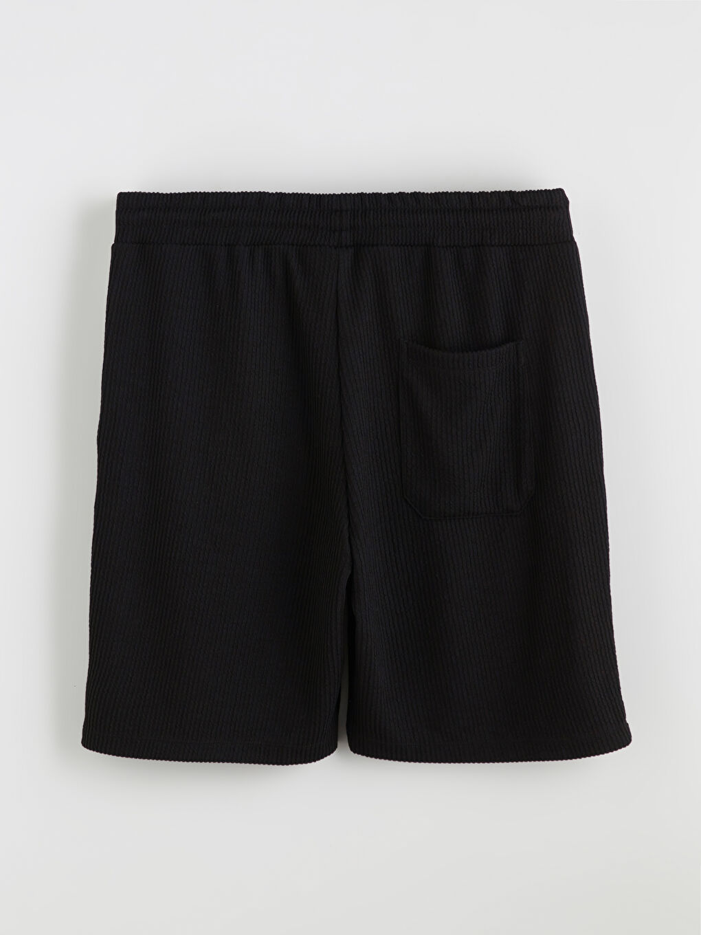 Siyah Standart Kalıp Erkek Şort-5