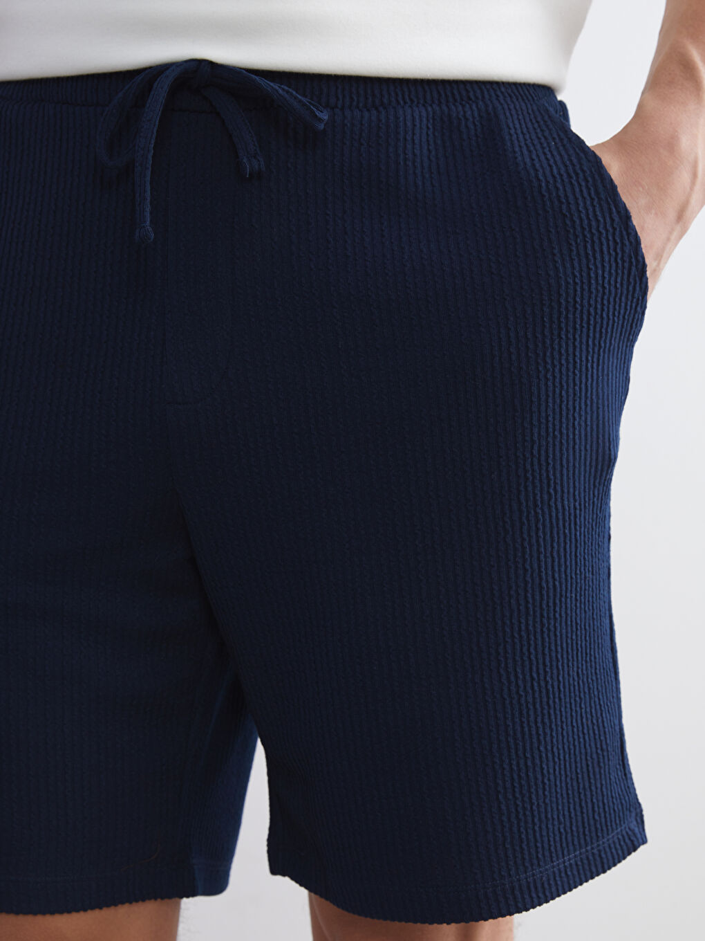 Lacivert Standart Kalıp Erkek Şort-2