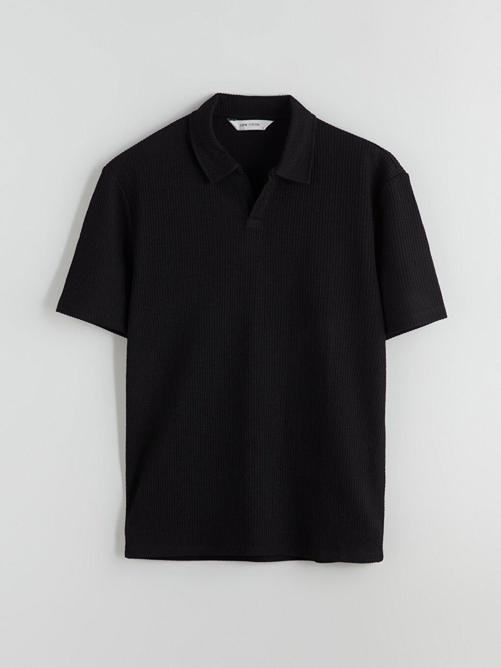 Siyah Polo Yaka Erkek Tişört-4