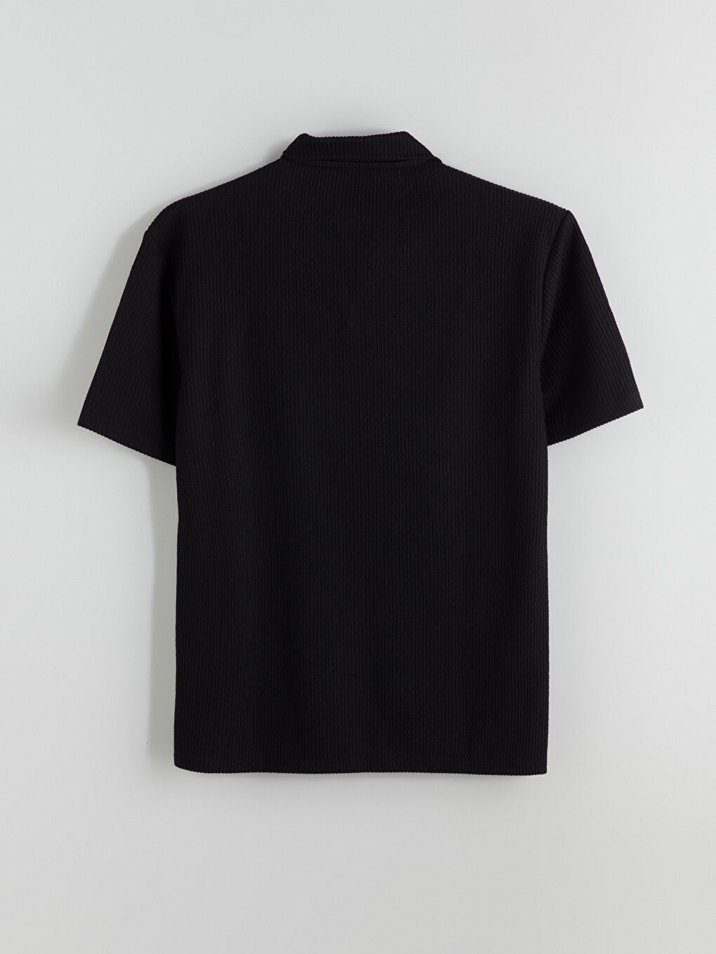 Siyah Polo Yaka Erkek Tişört-5