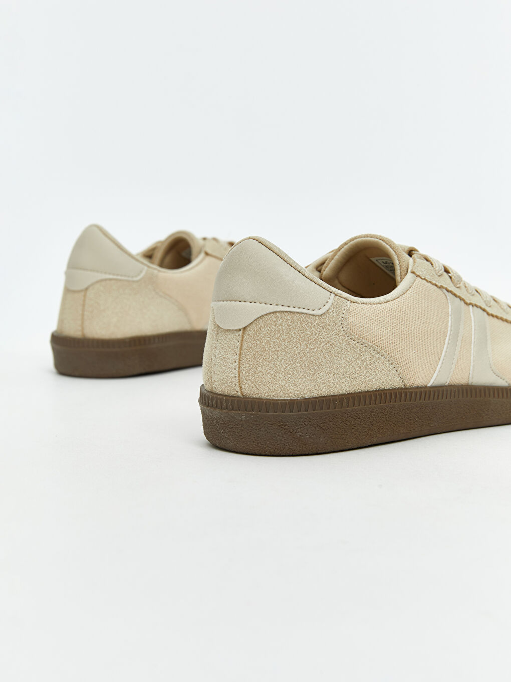 Bej Süet Görünümlü Kadın Spor Ayakkabı-4