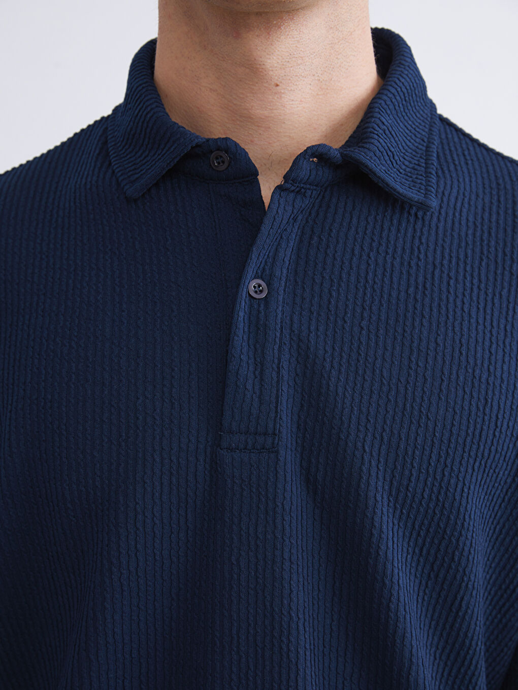 Lacivert Polo Yaka Erkek Tişört-2