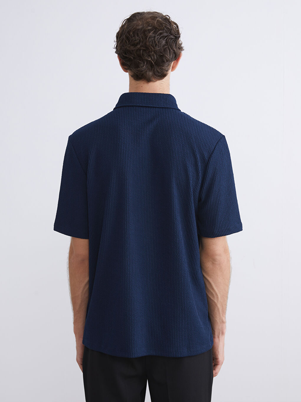 Lacivert Polo Yaka Erkek Tişört-3