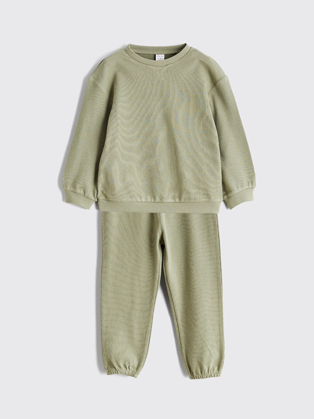 Yeşil Bisiklet Yaka Erkek Bebek Sweatshirt ve Eşofman Altı