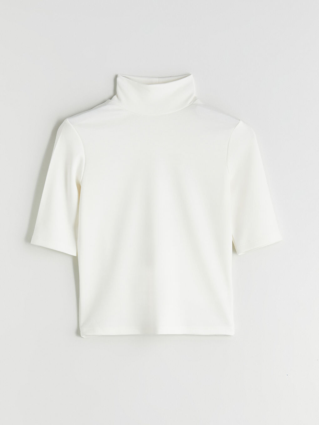 Ekru Dik Yaka Bluz-4