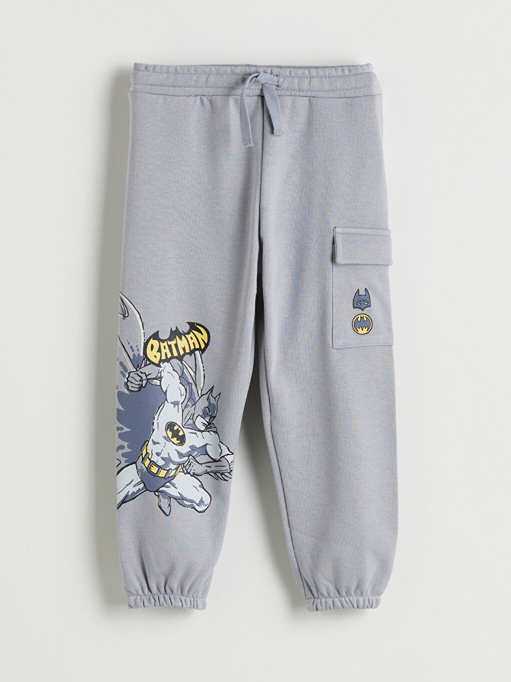 Gri Beli Lastikli Batman Baskılı Erkek Çocuk Jogger Eşofman Altı