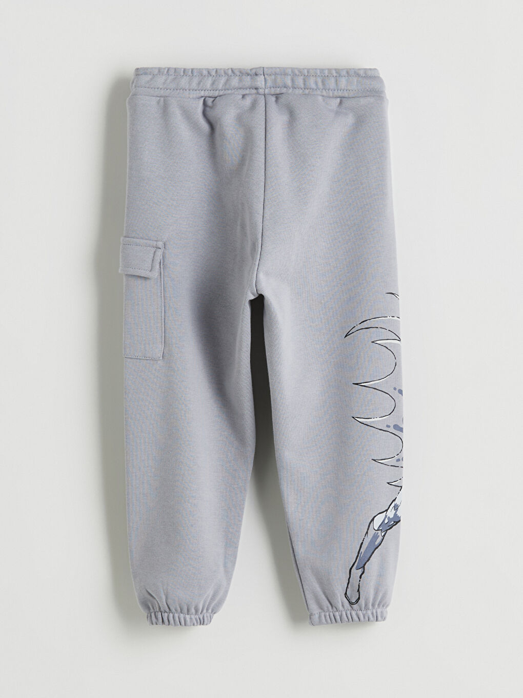 Gri Beli Lastikli Batman Baskılı Erkek Çocuk Jogger Eşofman Altı-2