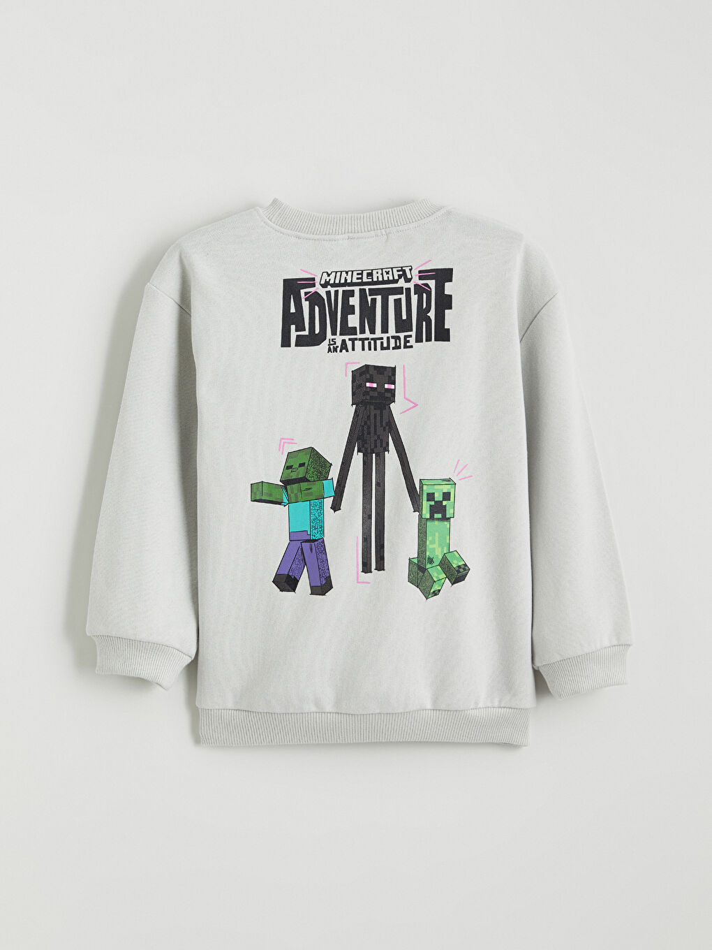 Crew Neck Minecraft Printed Boys' Sweatshirt-3
