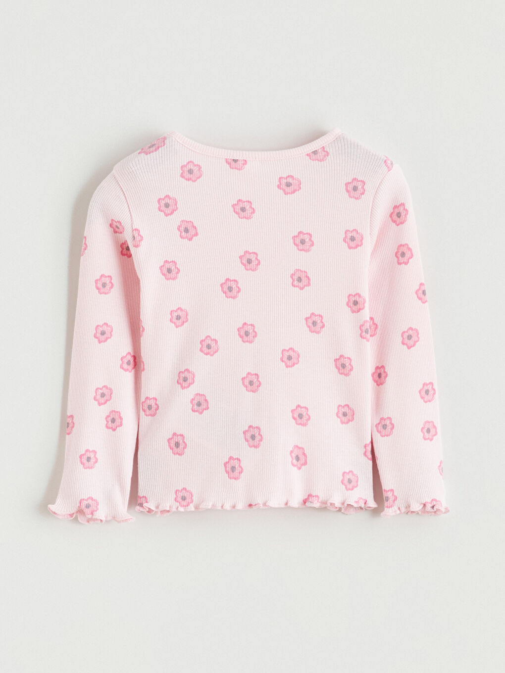 Pembe Bisiklet Yaka Baskılı Kız Bebek Bluz ve Tayt 2'li-3