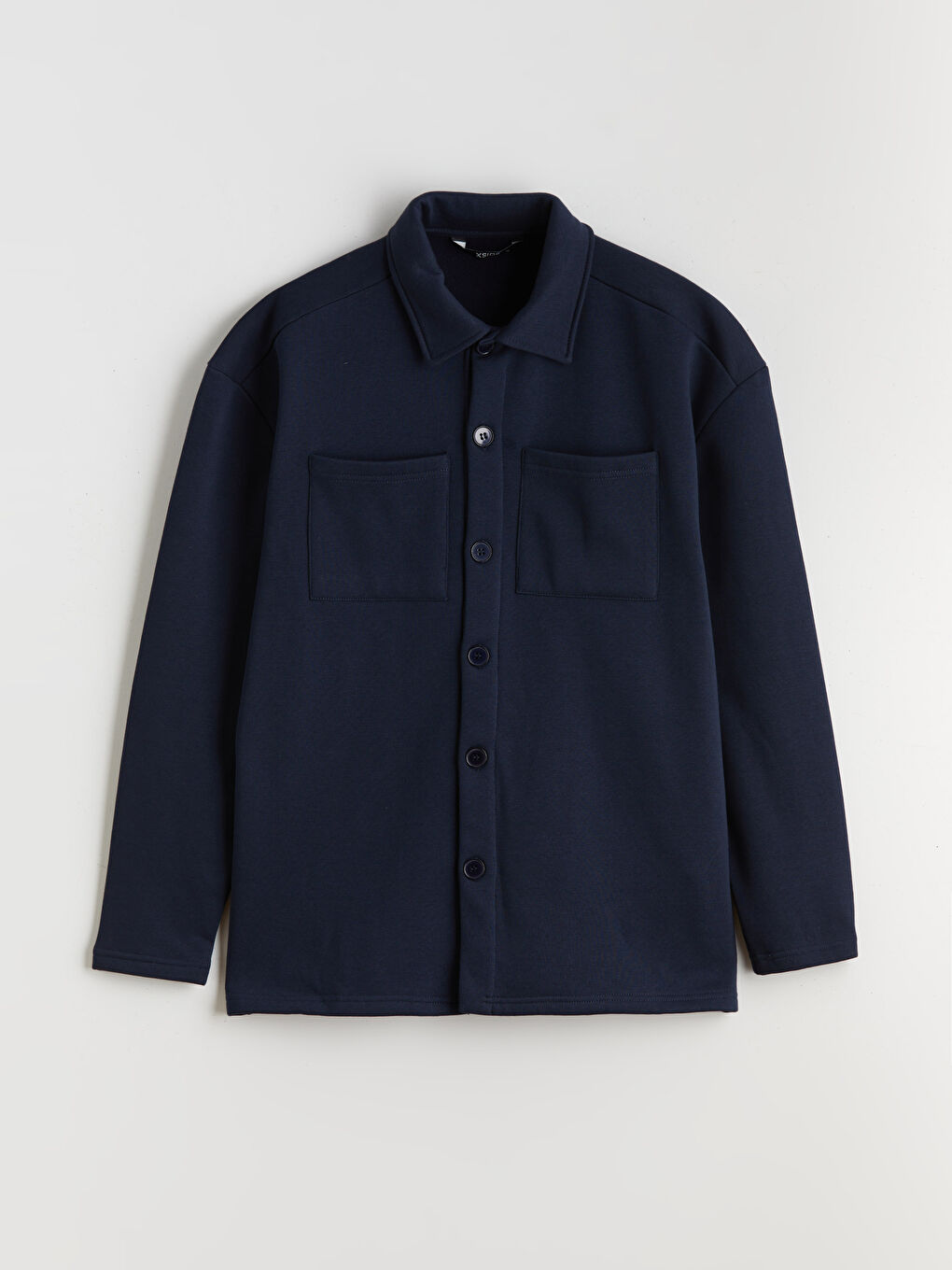 Lacivert Polo Yaka Düğmeli Erkek Hırka-4