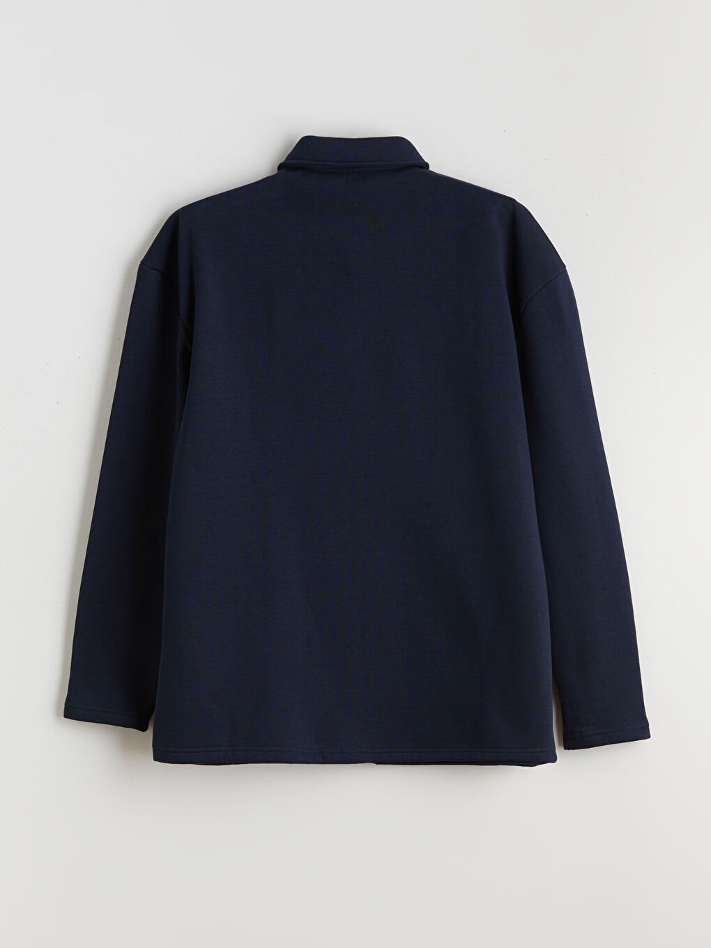 Lacivert Polo Yaka Düğmeli Erkek Hırka-5