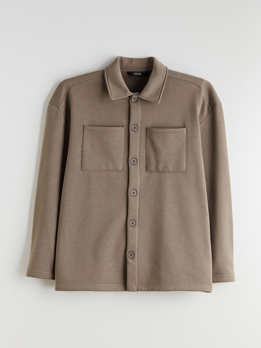 Kahverengi Polo Yaka Düğmeli Erkek Hırka-4