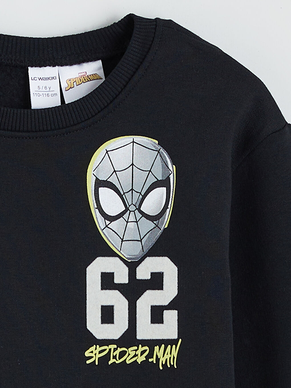 Siyah Spider-Man Baskılı Erkek Çocuk Kalın Sweatshirt	-2