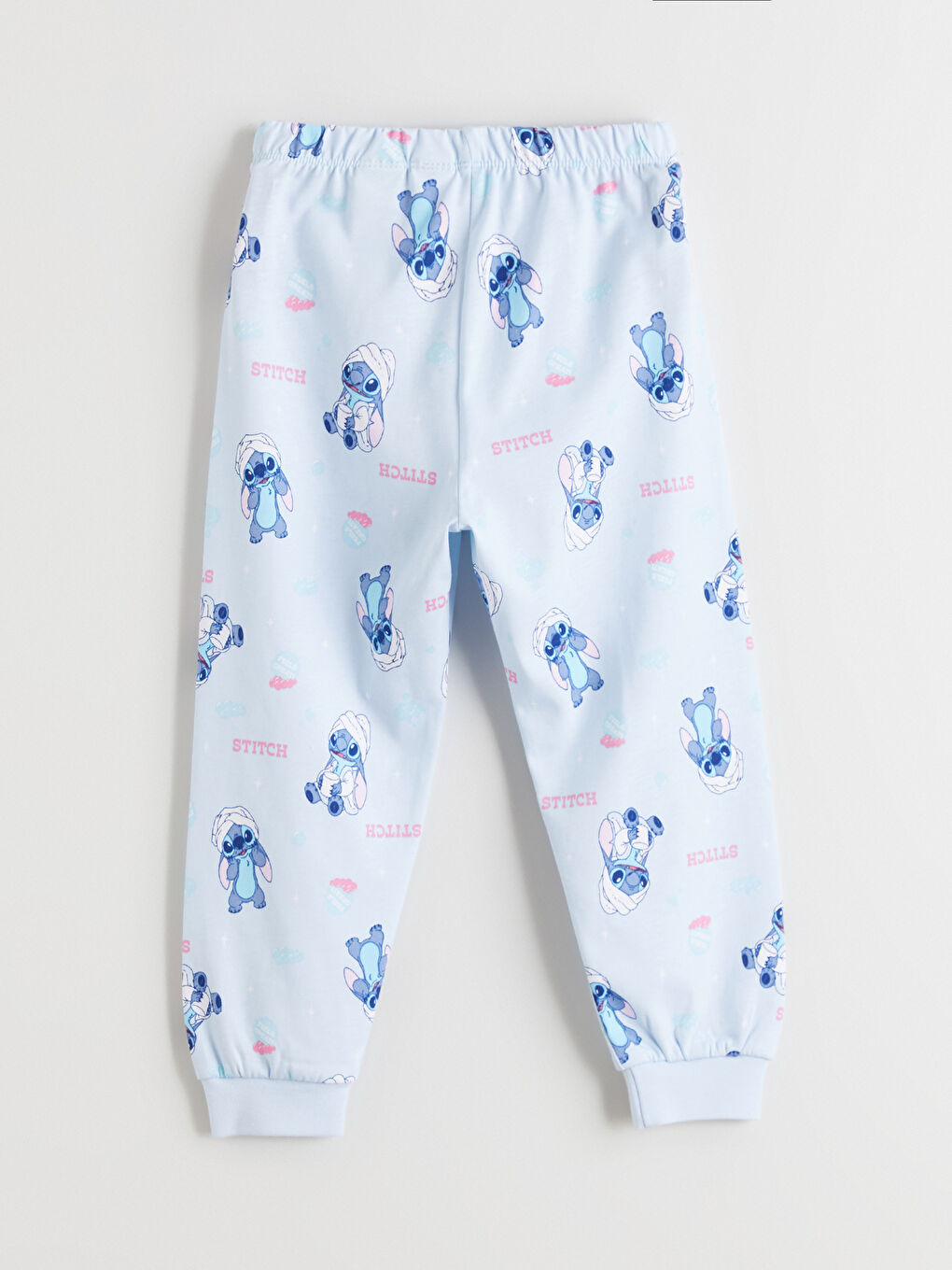 Mavi Beli Lastikli Desenli Kız Çocuk Pijama Alt-1