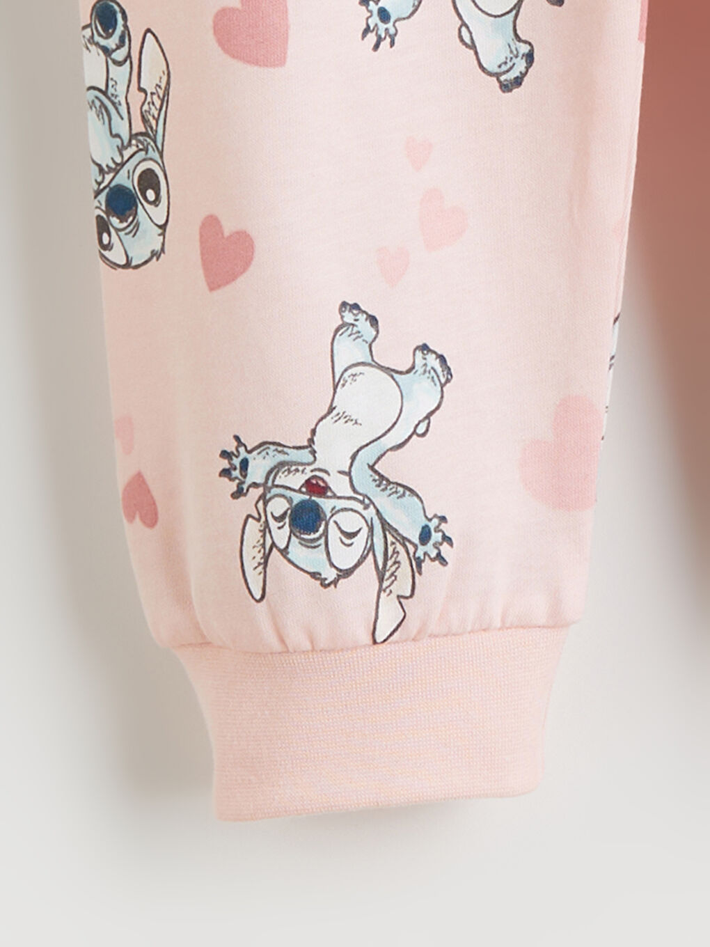 Ekru Bisiklet Yaka Stitch Baskılı Kız Çocuk Pijama Takımı-5