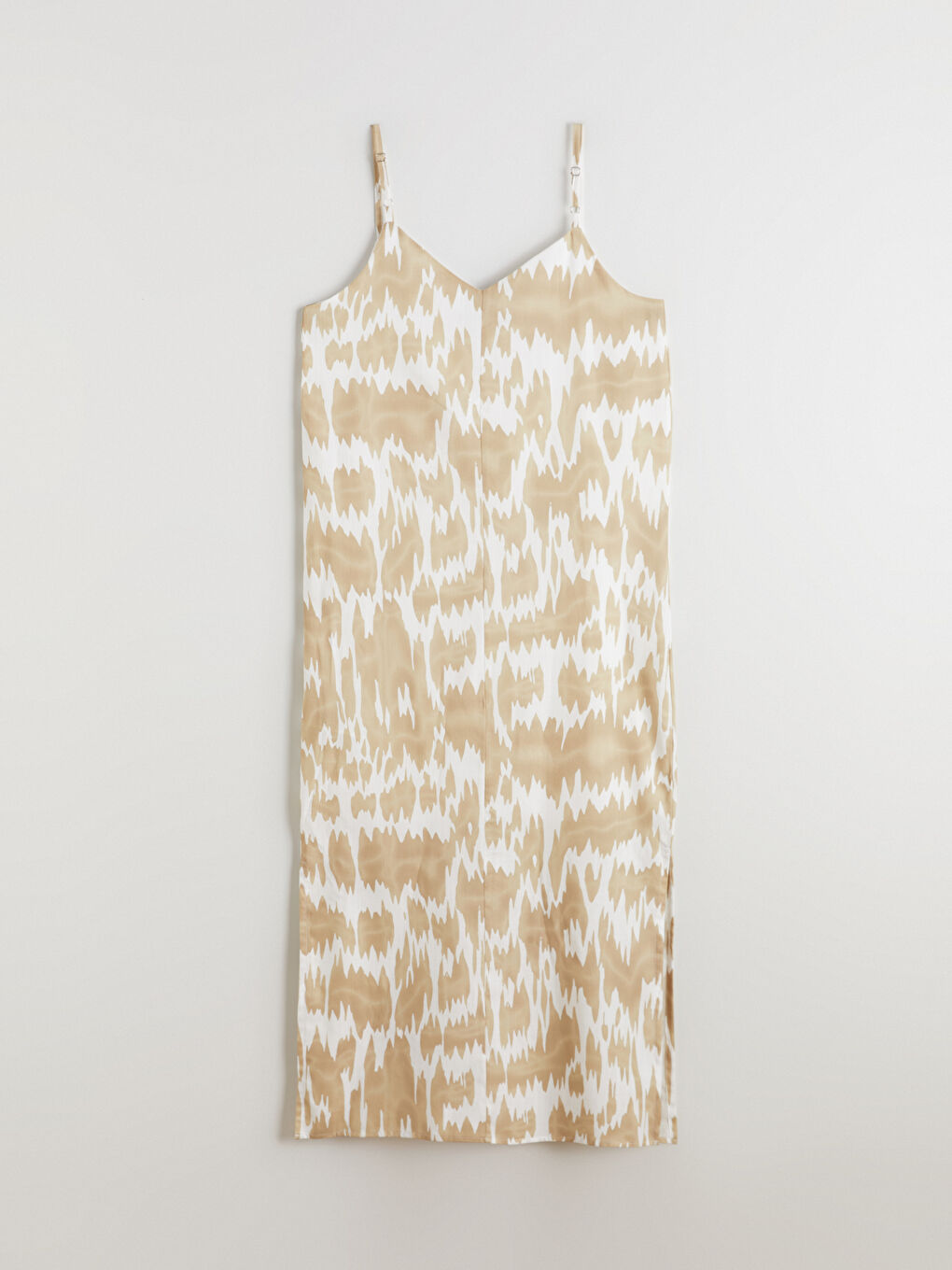 Yeşil V Yaka Desenli Elbise-5