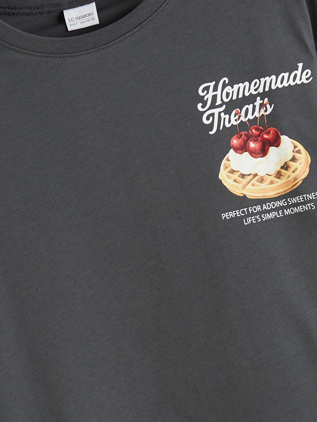 Crew Neck Printed Girls' Pyjama Set-3