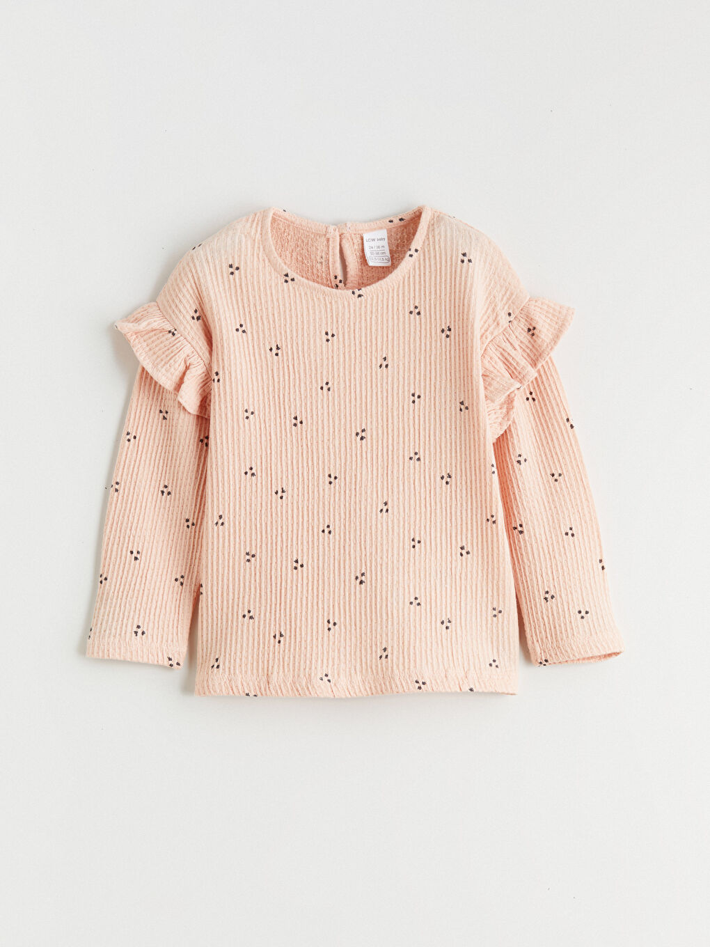 Pembe Bisiklet Yaka Kız Bebek Tişört ve Tayt-1