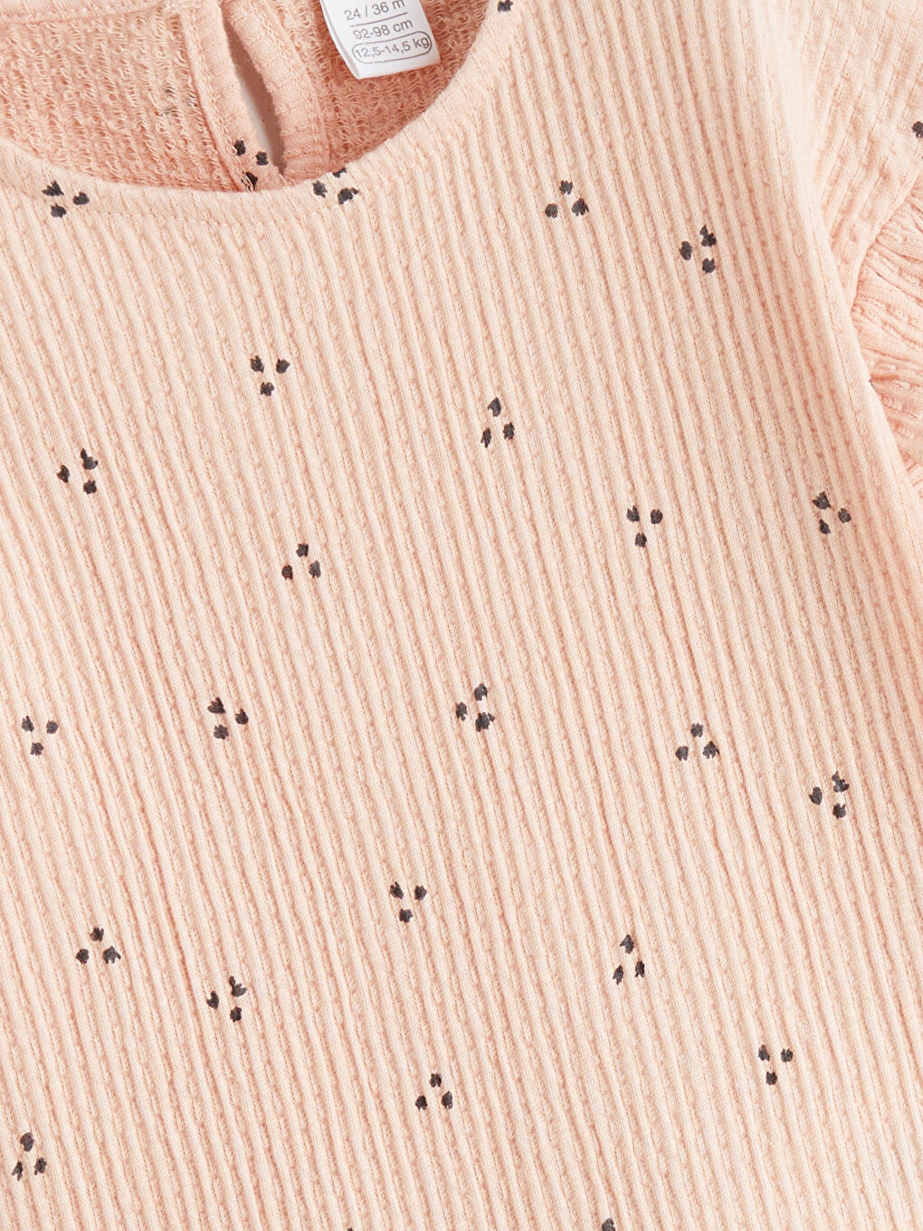 Pembe Bisiklet Yaka Kız Bebek Tişört ve Tayt-2