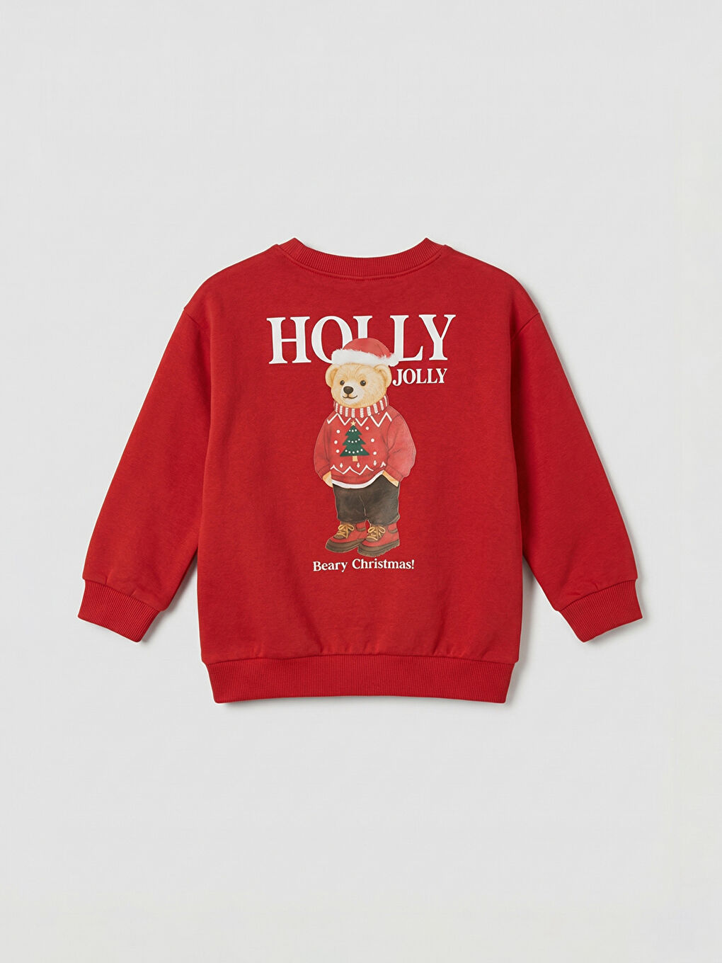 O notă festivă pentru micuțul tău: Bluza cu imprimeu de Crăciun Teddy Bear.-1