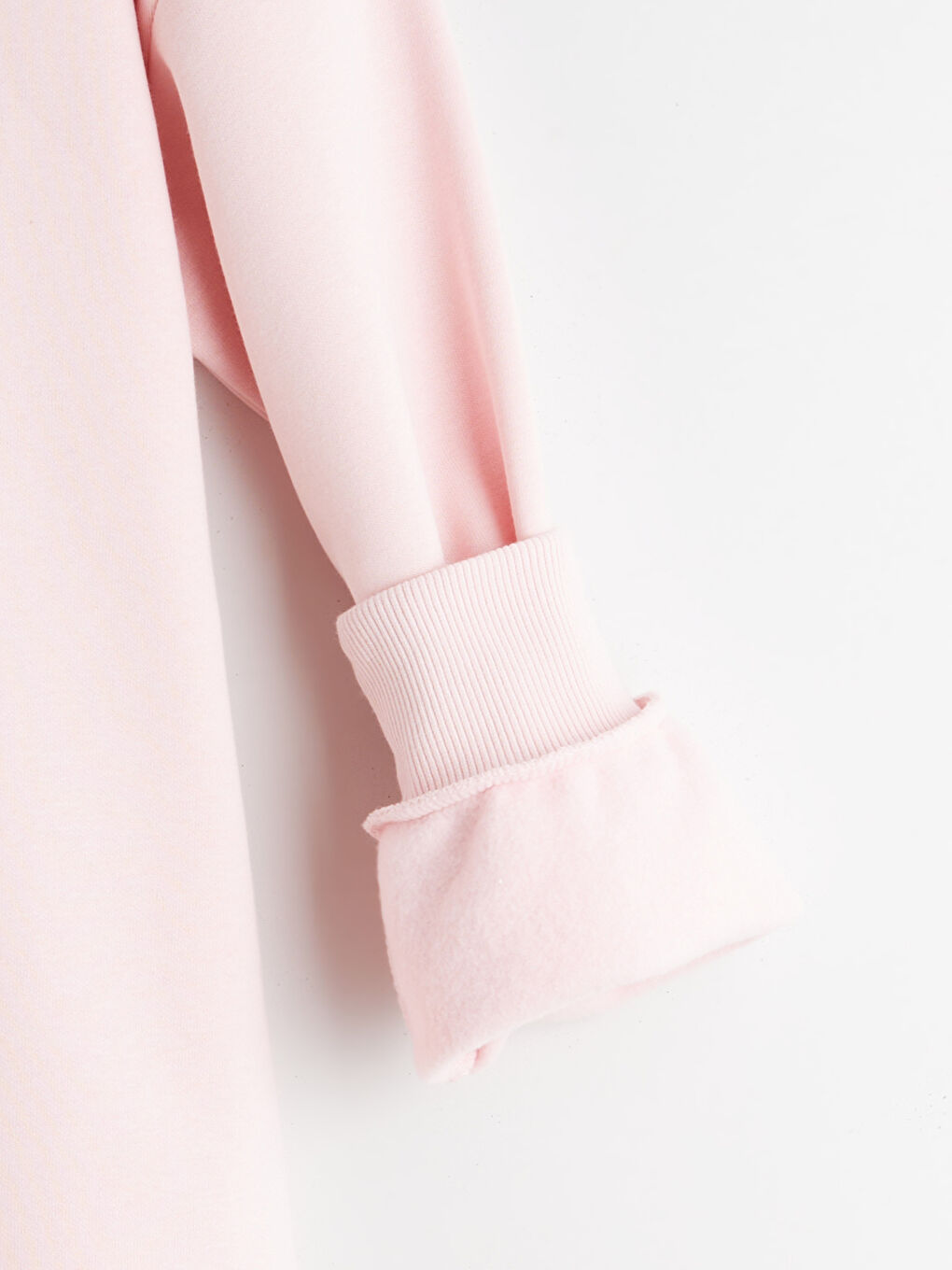 Pembe Nakışlı Kadın Kalın Sweatshirt Tunik-5