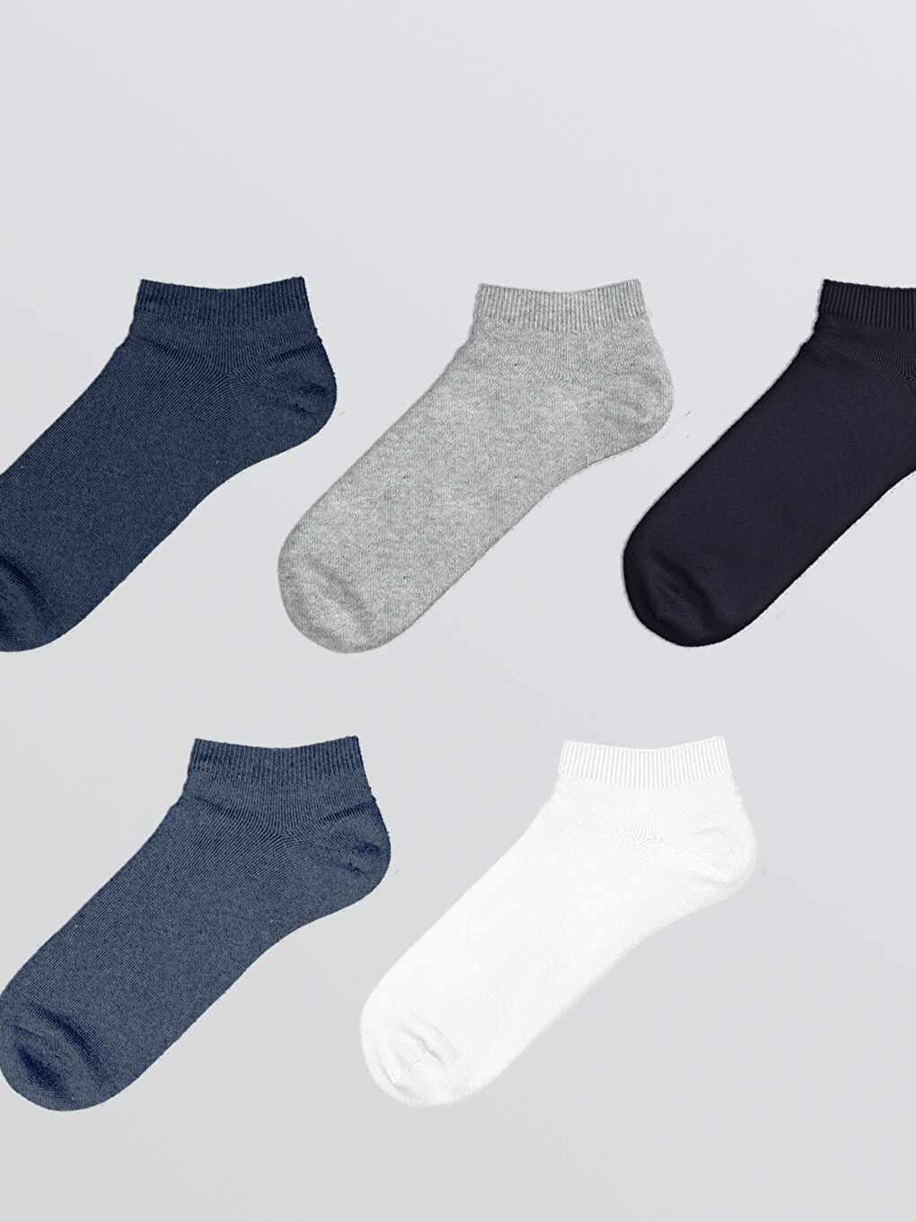 Lacivert Düz Erkek Patik Çorap 5'li-1